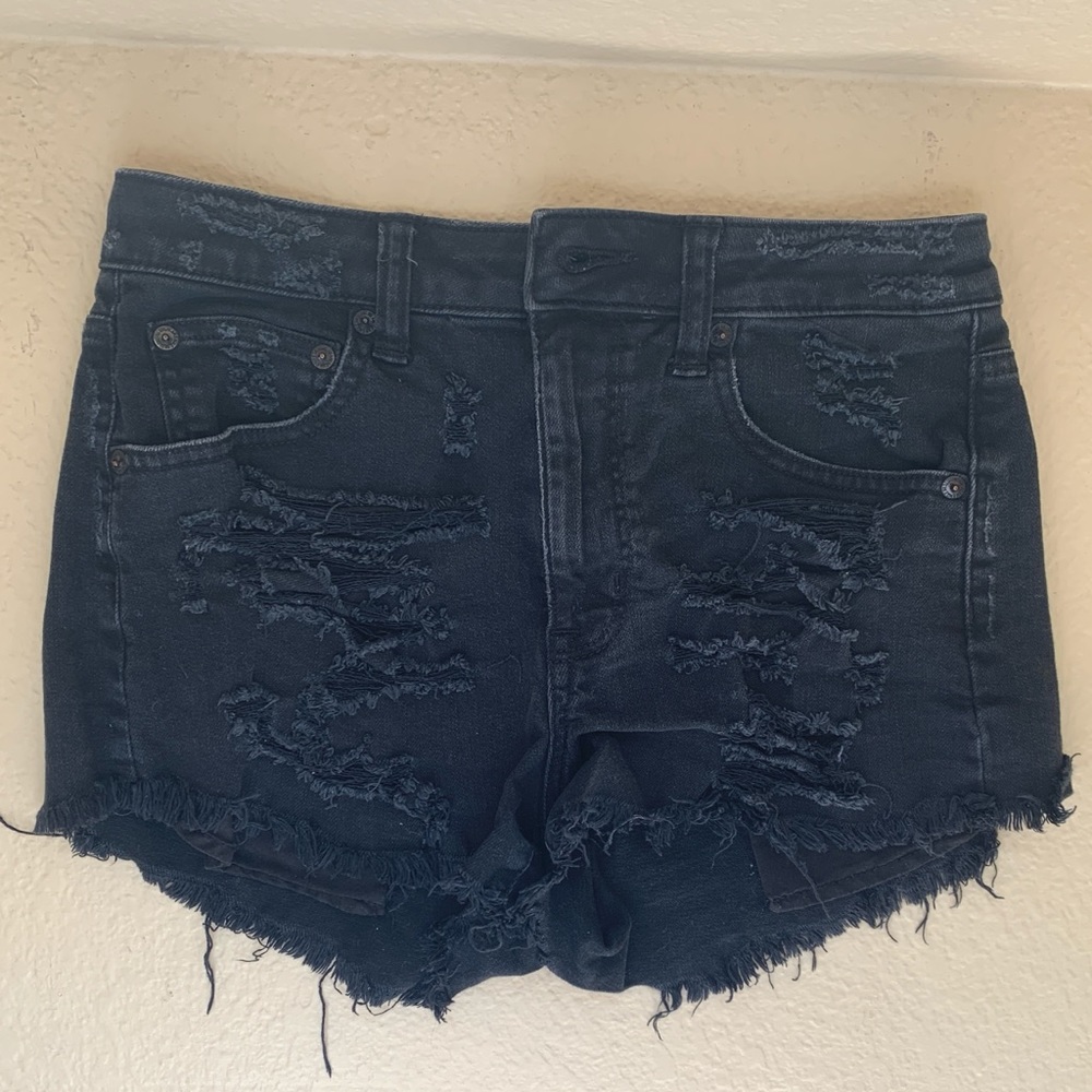 High waisted black shorts